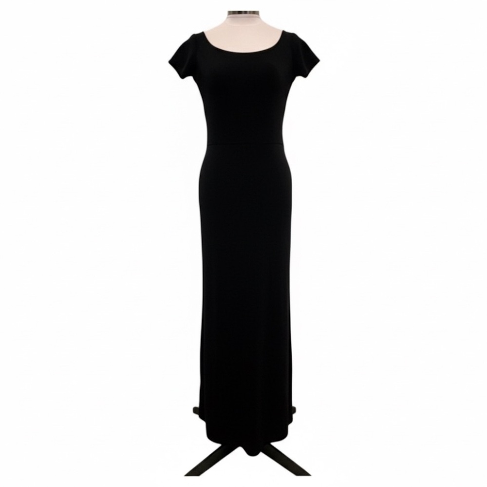 Ralph Lauren Black Velvet Maxi Dress – New, M/S, Soft & Stretchy, Long, Evening